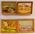 Alice Preble Tucker De Haas American 18591920 Four Framed Landscapes Two Views of York Beach Garden with Fountain