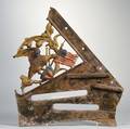 Cast Iron Paintdecorated Patriotic Architectural Fragment