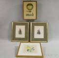 Four Framed European Color Lithographs
