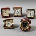 Five Cased Traveling Alarm Clocks