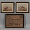 Three Framed English Prints Henry Alken British 17851851 Two Prints from Hunting Recollections