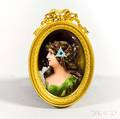 Framed Limoges Enameled Copper Portrait Plaque