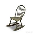 Childs Blackpainted Bowback Windsor Rocking Chair