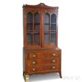 Federal Glazed Mahogany DeskBookcase