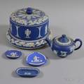 Five Pieces of Blue Jasperware