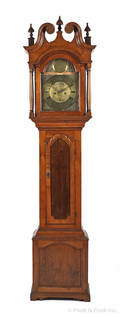 Delaware Chippendale walnut tall case clock dated