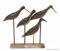 Rig of four carved and painted New Jersey yellowlegs decoys ca 1900