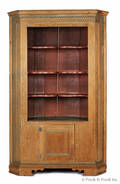 New England pine onepiece corner cupboard ca 1790