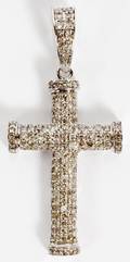 DIAMOND 14 KT GOLD CROSS LAVALIER TW 40 GR
