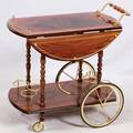 ITALIAN MAHOGANY AND BRASS COCKTAIL TROLLEY
