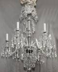 HAND CUT CRYSTAL SIX LIGHT CHANDELIER