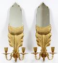 CHAPMAN BRASS AND MIRRORED GLASS WALL SCONCES 1972
