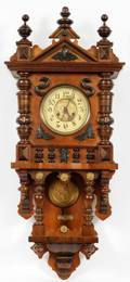 GUSTAV BECKER CARVED WALL CLOCK EARLY 20TH C