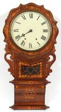 MARQUETRY SCHOOL REGULATOR CLOCK EARLY 20TH C