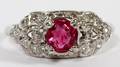 94 CT BURMA RUBY W DIAMONDS RING GIA CERTIFICATE