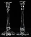 LIBBEY CRYSTAL SINGLE LIGHT CANDLESTICKS C1920