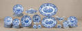 Collection of blue and white Staffordshire china