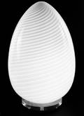 Vetri Murano Art Glass White Egg Lamp