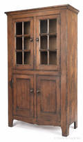 MidAtlantic pine wall cupboard early 19th c