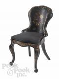 English Victorian papiermch chair with mother of pearl inlays
