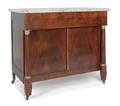 Philadelphia classical mahogany marble top commode ca 1830