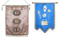 Two painted silk lodge banners ca 1900