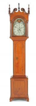 Pennsylvania cherry and maple tall case clock ca 1785