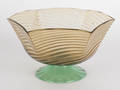 Steuben light yellow and green glass centerpiece bowl