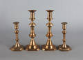 Pair of Queen Anne brass candlesticks