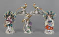 Pair of Chelsea type porcelain bocage figures