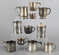 Collection of sterling silver childs cups