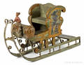 Continental carved and painted childs sleigh