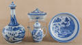 Four pieces of Chinese export blue and white porcelain