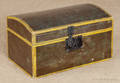 New England painted basswood dome lid box ca 1830
