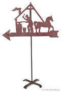 Painted sheet iron blacksmith weathervane