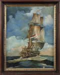 Three oil on canvas ship portraits