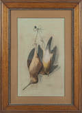 Pair of charcoal drawings of dead fowl