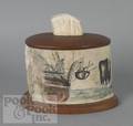Scrimshaw whalebone tobacco box