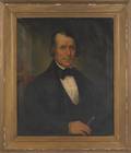 Oil on canvas portrait of a gentleman holding a cigar 19th c