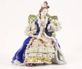 Large Volkstedt Porcelain Woman in Chair w Lace