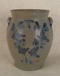 Three Pennsylvania cobalt decorated stoneware crocks 19th c