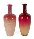 Two peach blow vases