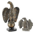 Composition eagle together with a lead eagle chocolate mold and an iron bird target