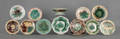 Fifteen majolica plates