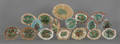Seventeen majolica leaf dishes