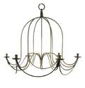 Black Iron Open Cage 6 Light Chandelier