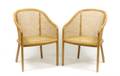 Pair of Ward Bennett Caned Armchairs