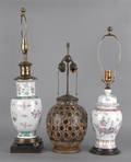 Two porcelain table lamps