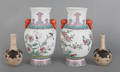Pair of Chinese famille rose porcelain vases