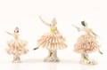 Group of 3 Dresden Lace Pink Ballerinas